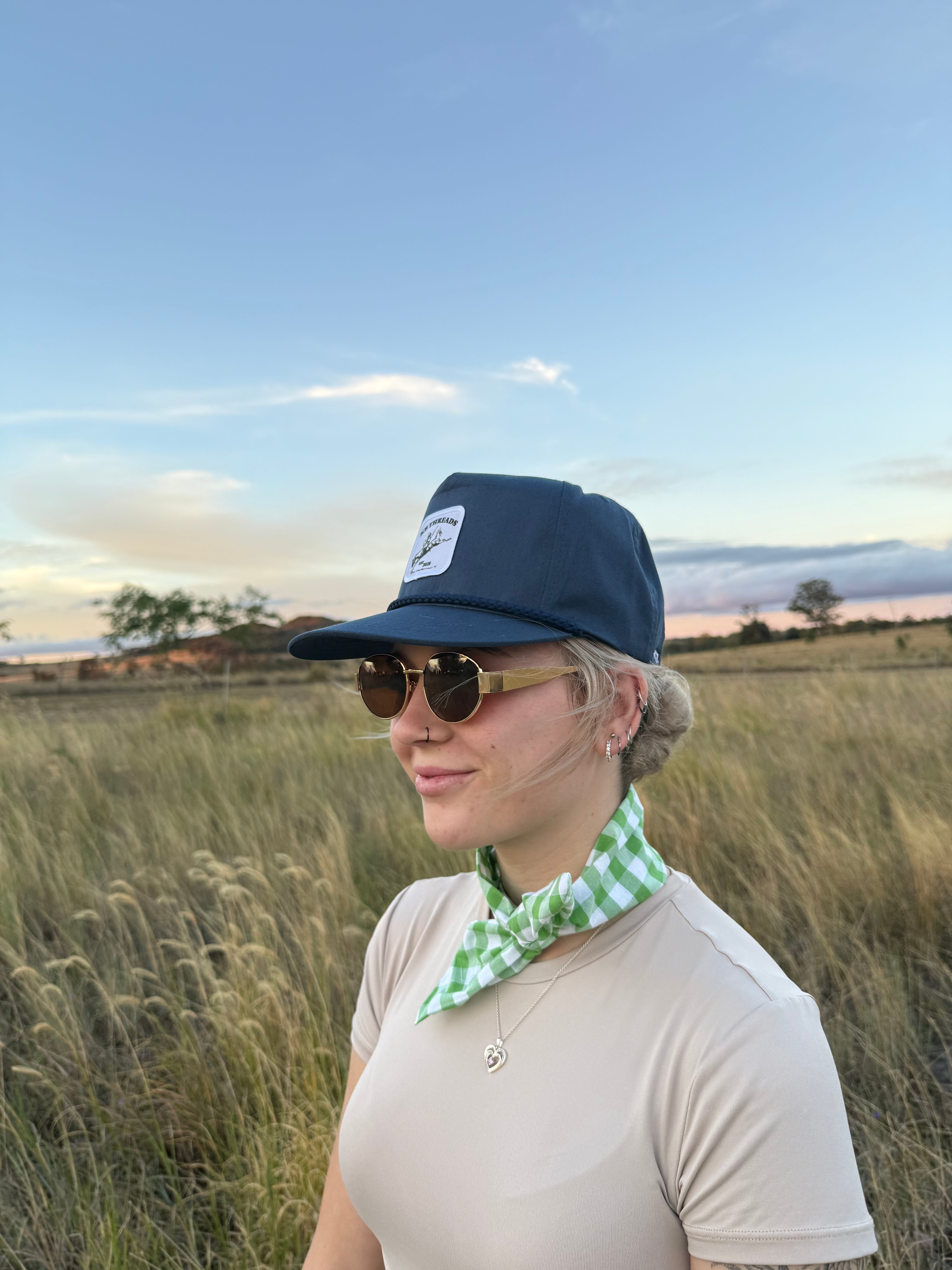 GINGHAM GREEN NECK TIE