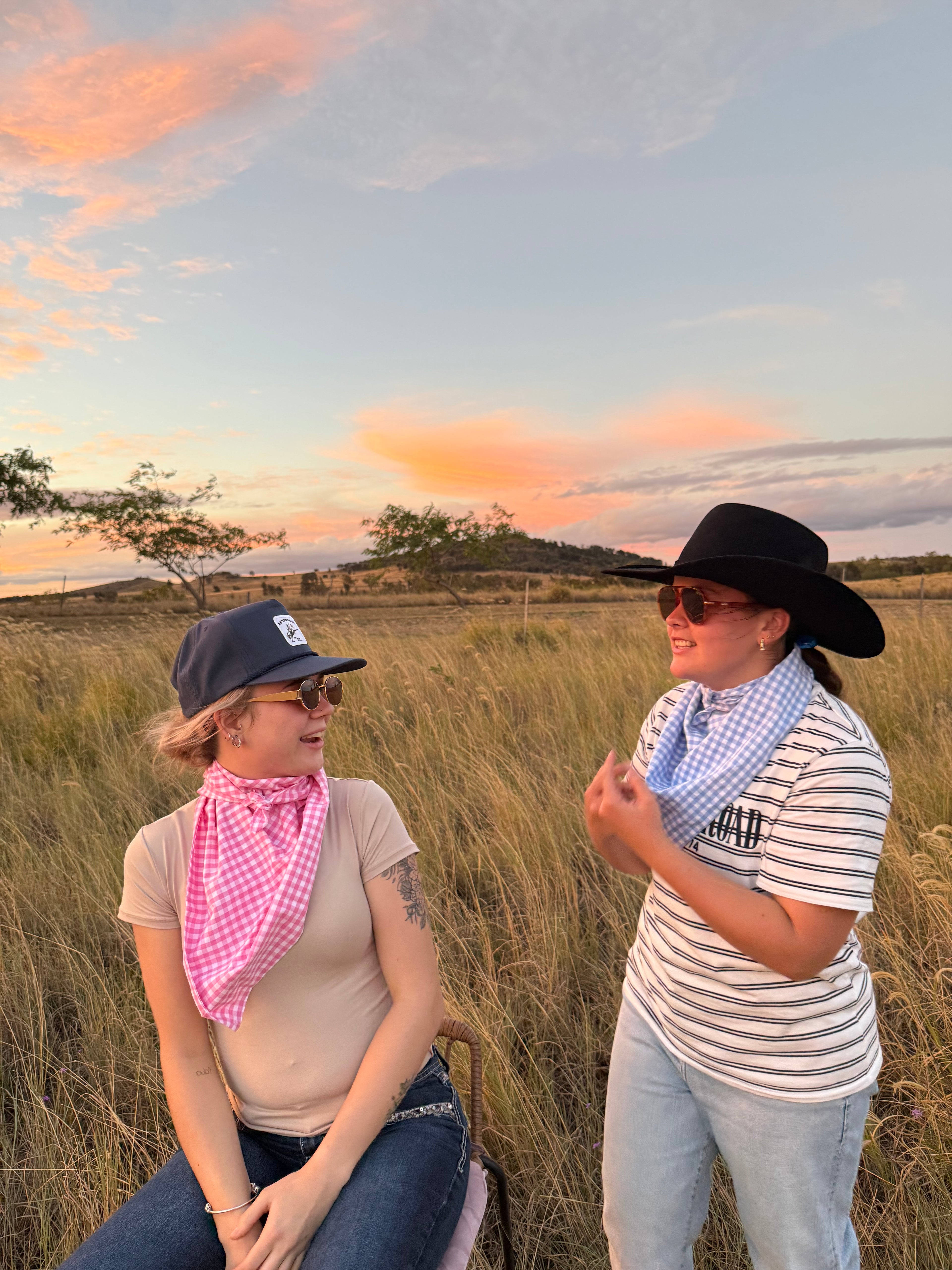 GINGHAM PINK NECK SCARVES