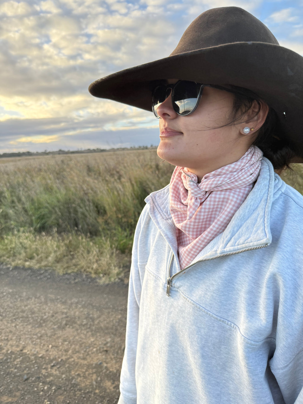 GINGHAM PINK NECK SCARVES