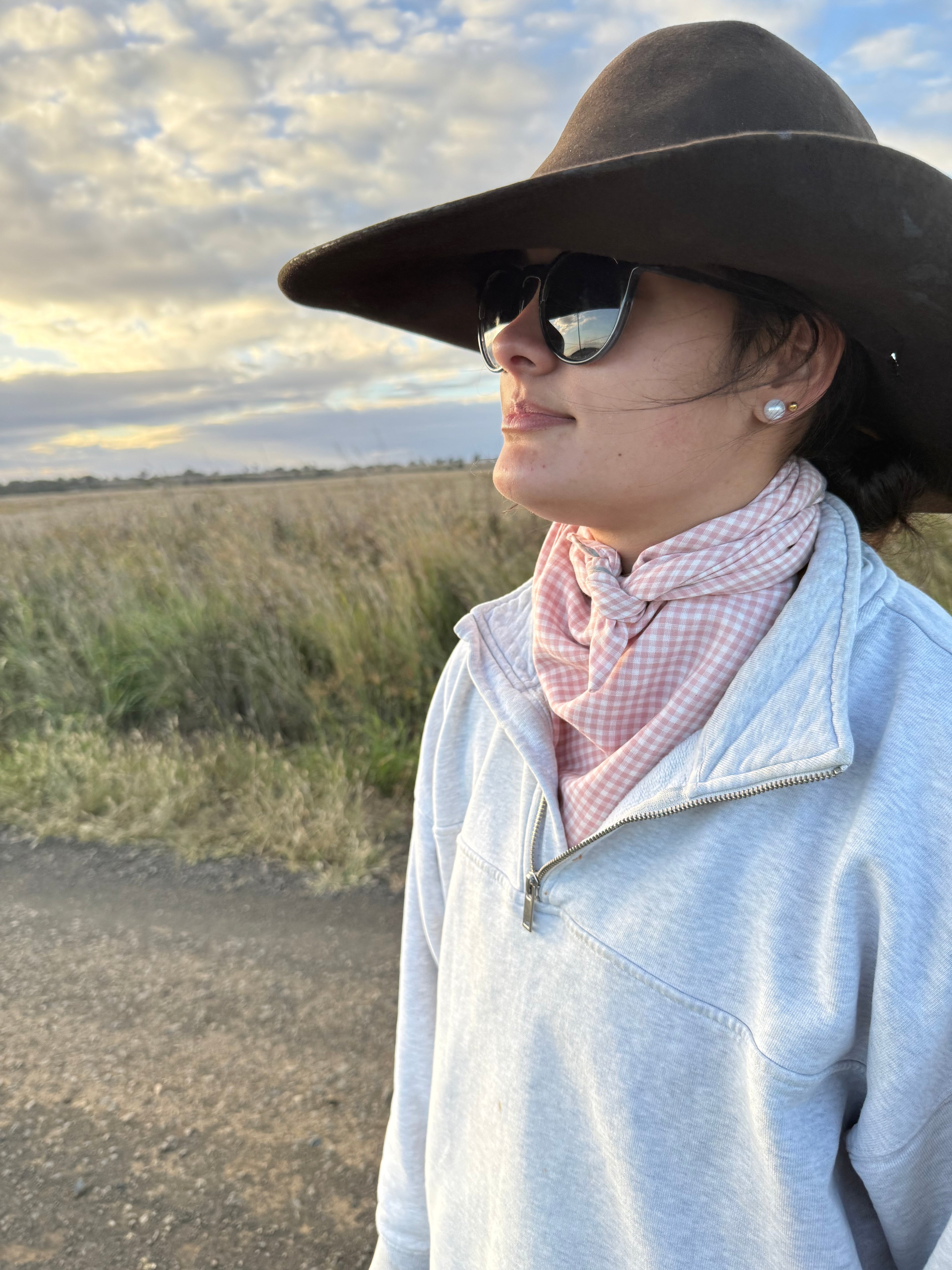 GINGHAM PINK NECK SCARVES