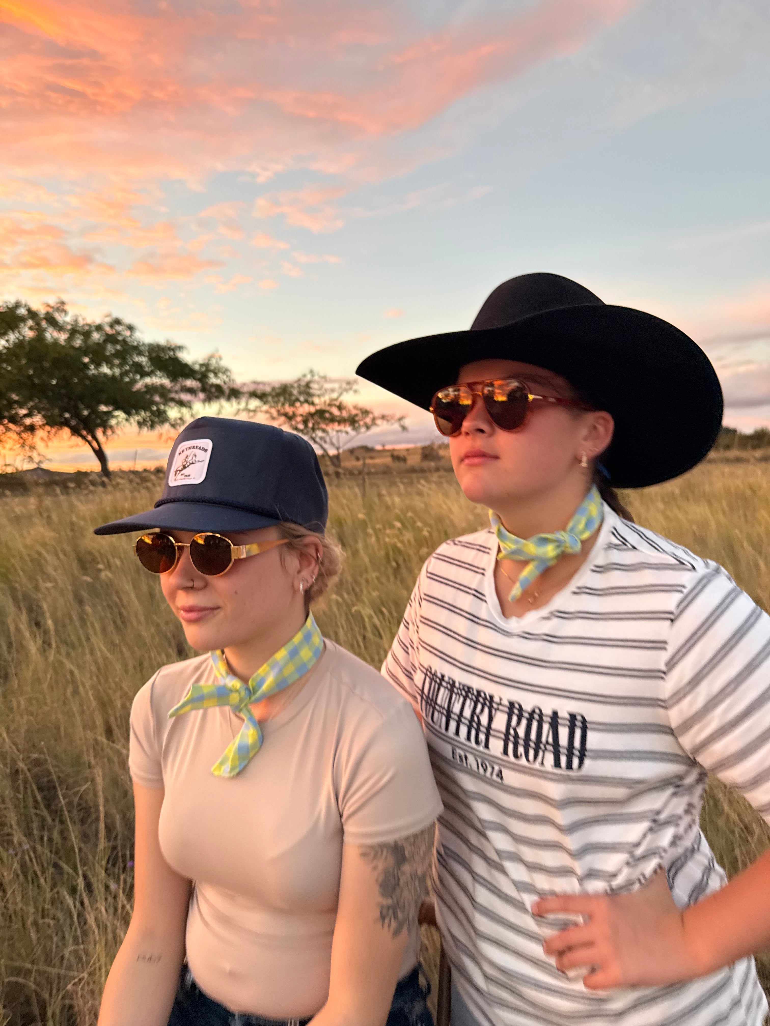 CHECK GREEN & BLUE NECK TIE