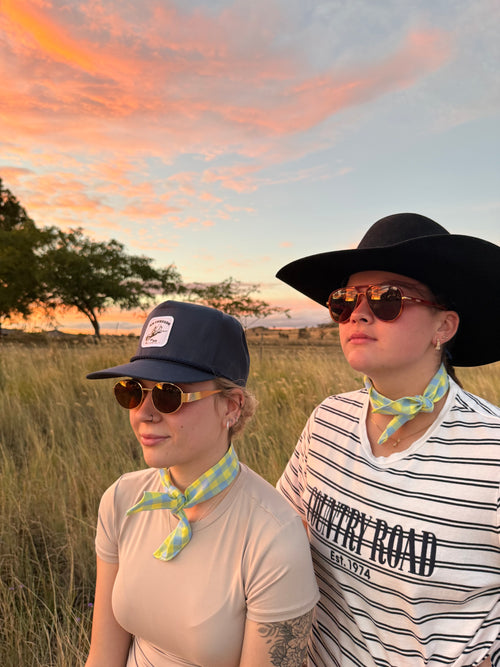 CHECK GREEN & BLUE NECK TIE