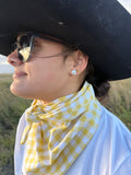 CHECK YELLOW NECK SCARVES